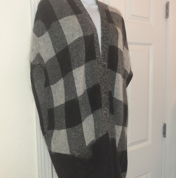 Banana Republic Buffalo Plaid Wool Mohair Blend Cardigan, XS/S - Picture 2 of 4
